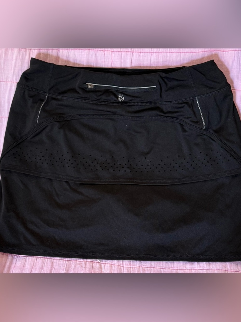Black Athletic Skort with Reflective Details and pockets